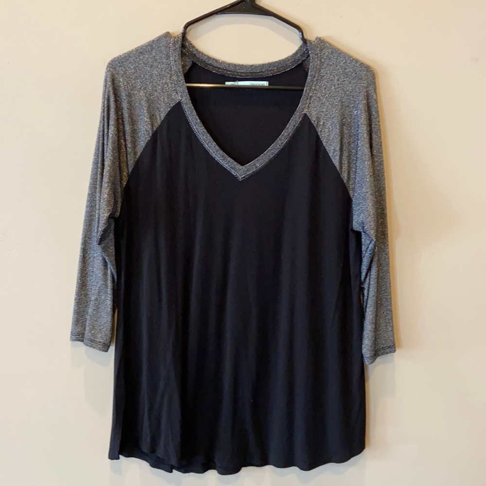 Maurices black and silver 3/4 sleeve top